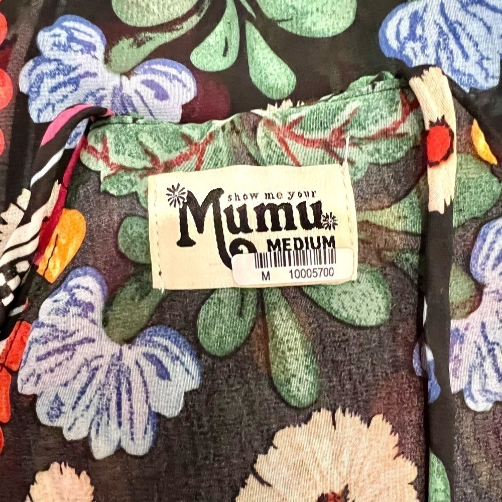 Show Me Your Mumu Byron Mexicali Multi Print Mini Chiffon Dress Size Medium - Picture 10 of 12